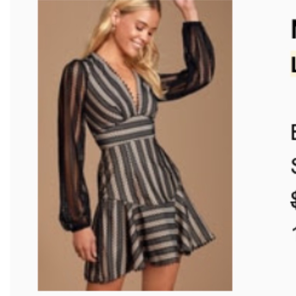 Black and Tan Cocktail Dress - NWT